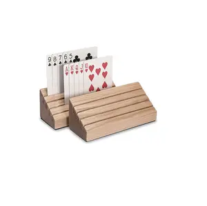 Solid Wood Business Card Holder for Desk Card Display Stand Office Tabletop Business Card Organizer Holder