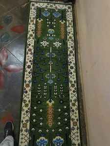 พรมพื้นที่ทำด้วยผ้าขนสัตว์สไตล์อินเดียร่วมสมัยผ้าทอมือสูงลายทางกว้างลายแอบสแตรกต์สไตล์ปรับปรุงสำหรับห้องนั่งเล่นผ้าฝ้าย - Product Image 3