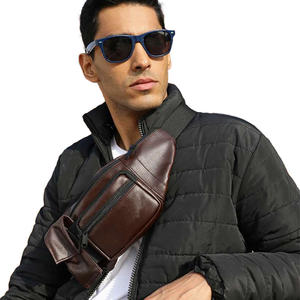 Sac banane unisexe avec fermeture à glissière imperméable élégante sac banane en cuir véritable personnalisé pour hommes et femmes - Product Image 6