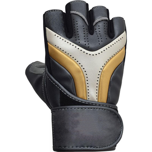 Gants de fitness en cuir demi-doigts en gros pour la salle de sport, entraînement, enveloppement de poignet réglable, design antidérapant pour la musculation - Product Image 6