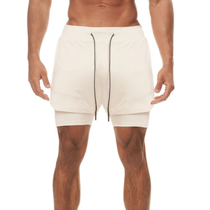 Sportswear Breathable Solid Gym Shorts Polyester/Cotton Quick Dry Eco-Friendly 2 in 1 Mens Fitness Shorts - Product Image 3