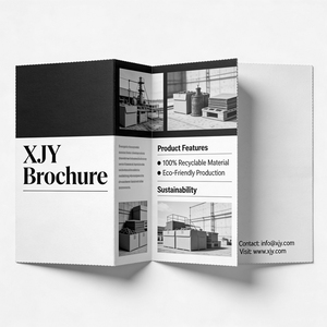 Brochures pliées personnalisées XJY imprimées en noir et blanc sur carton recyclable pour la promotion et <span class=keywords><strong>l</strong></span>'utilisation interne - Product Image 2