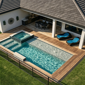 Piscine familiale en fibre de verre enterrée sur mesure, préfabriquée, résistante à la corrosion, aux UV et aux fissures, pour l'extérieur - Product Image 5