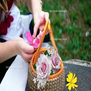 Sabai Grass Fruit and Vegetable Bread Storage <b>Basket</b> With Handle Round Woven Sabai Grass Gift <b>Hamper</b> Wicker Oval <b>Picnic</b> <b>Basket</b> - Product Image 5