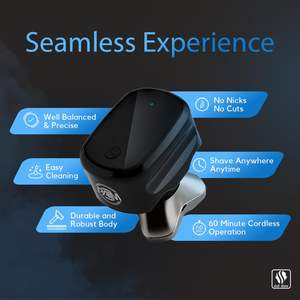 Rasoir électrique à trois lames pour homme, rasoir rotatif pour le visage, le corps et la barbe, étanche IPX7 et lavable - Product Image 6