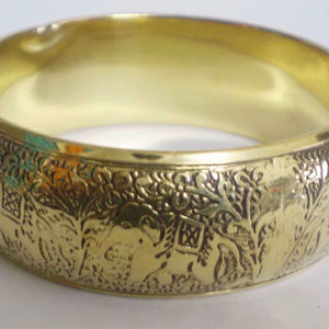 Trendy High Quality Handcrafted Elephant Embossed Copper <b>Bangle</b> For Women Elegant <b>Gold</b> Plated Indian Bridal Jewelry Ethnic - Product Image 1