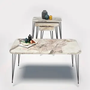 Furnituredesign tavolino da caffè Nesting tavolo da tè Set Design moderno soggiorno centro Stand gambe in metallo Nesting Set