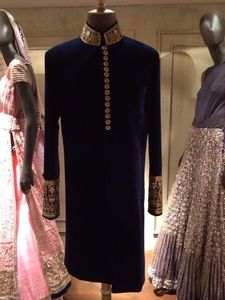 2022 Stylus Designer Zardozhi Embroidery Sherwani with Matching Shoes Plus Size Party-Wear/Wedding Ensemble - Product Image 2