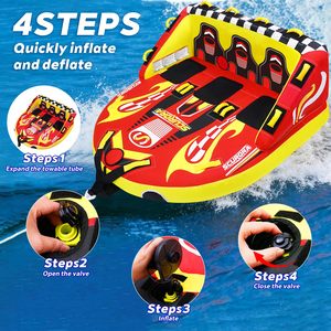 Tube gonflable de 72 pouces pour bateau, pour 1 à 3 personnes, en PVC robuste et nylon 840D, idéal pour les sports nautiques, directement de l'usine - Product Image 6