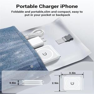 Cargador inalámbrico magnético plegable 3 en 1 Estación de <span class=keywords><strong>carga</strong></span> inalámbrica rápida para iPhone 15/14/13/12 <span class=keywords><strong>Pro</strong></span> Max para iWatch para <span class=keywords><strong>AirPods</strong></span> - Product Image 6