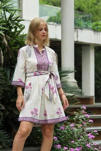 Robe courte indienne faite à la main en coton robe de plage personnalisée mariée robe à imprimé floral fille cadeau d'anniversaire robe cadeau pour sa vente - Product Image 3