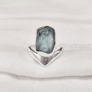 เครื่องประดับหินหยาบแหวนผู้หญิงแหวนพลอยอะพาไทต์สีฟ้าดิบจากธรรมชาติแหวนประกับประกับประกับประกับประกับประกับประกับประกับประกับประกับประกับ925สำหรับงานเลี้ยงแหวนเงินสเตอร์ลิง - Product Image 1