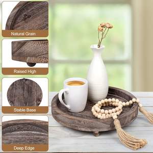 Support de plateau en bois pour affichage, support de piédestal de ferme en bois pour décor et affichage, plateau d'affichage parfait pour la décoration de la maison et de la cuisine - Product Image 3