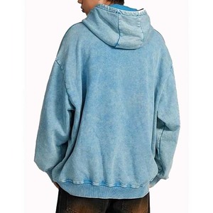 Venta al por mayor 100% Sudaderas con capucha de algodón Diseño personalizado Lavado ácido Pullover Streetwear Ropa de hombre Sudaderas con capucha Básicas - Product Image 3