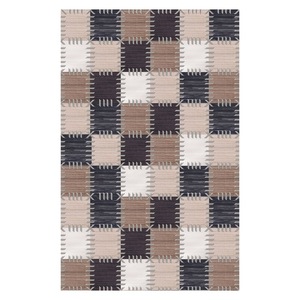 Tapis de salon multicolores neutres à motifs de designer, imprimés numériquement, lavables en machine, en chenille, antidérapants, vente en gros RUGS DEPOT LXDP-0907 - Product Image 1