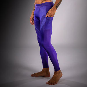Pantalones de Compresión Deportivos Unisex Color Morado para MMA, Grappling, BJJ, Boxeo, Muay Thai, Transpirables y de Secado Rápido, Spandex/Poliéster - Product Image 3