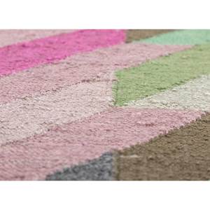 พรมลายตารางหมากรุกสีชมพูและสีม่วงลายเรขาคณิตแบบทอแบนทำจากขนสัตว์และวิสโคสสำหรับตกแต่งบ้าน-ADWV-13086 - Product Image 3