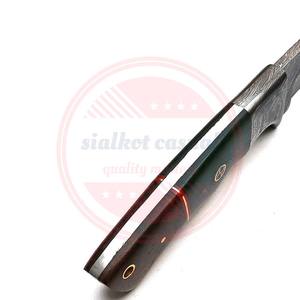 Cuchillo desollador de acero inoxidable de Damasco profesional hecho a mano con mango de madera \ Cuchillo desollador de alta calidad - Product Image 4