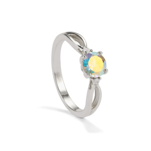 Anillo de Topacio Místico Mercurio de 1.01ct con Incrustaciones de Circonio Blanco en Plata de Ley - Product Image 1