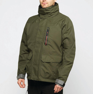 Chaqueta cortavientos con cremallera de manga larga informal con logotipo personalizado para hombre, bolsillos, transpirable, para pesca al aire libre, de punto para primavera, verano, invierno - Product Image 1