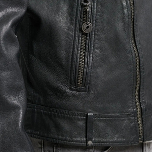 Chaqueta de cuero de motorista para hombre con cuello alto, multibolsillos, material duradero, recién llegado, precio con descuento para ropa al aire libre - Product Image 5