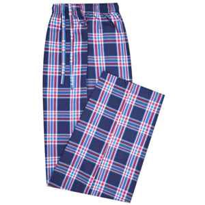 Conjunto de pijama de camiseta lisa azul marino Conjunto de salón tejido de algodón 100% Ropa de dormir de manga larga suave con Camiseta de cuello redondo y pantalones con cordón - Product Image 3