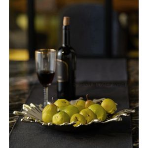 Bol de service en métal doré noir de haute qualité avec forme ronde lisse et design de contraste élégant pour un affichage de table décoratif moderne - Product Image 3