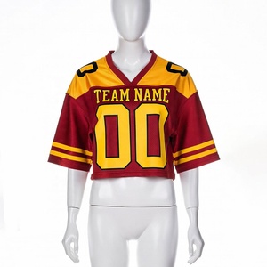 Maillot de football américain personnalisable en maille respirante à manches courtes pour adultes - T-shirt de sport Hip Hop pour l'entraînement - Product Image 1