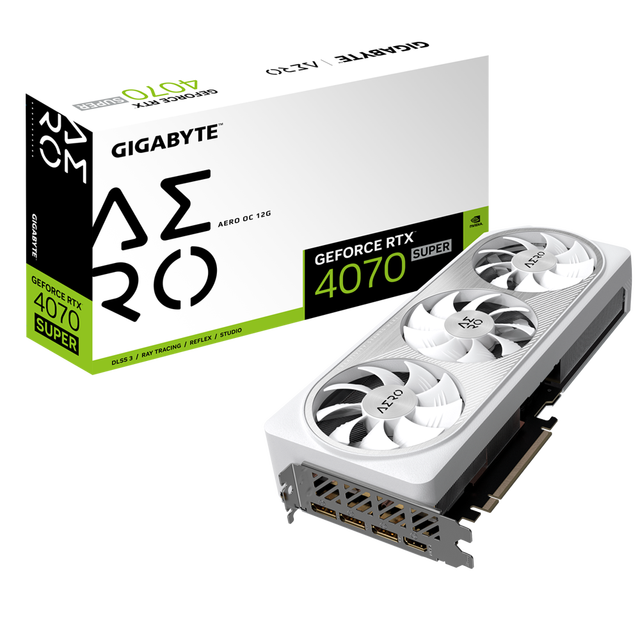 New RTX4070 SUPER AERO OC White12G for Desktop Game Graphics Cards Multiple Output Interface GDDR6X