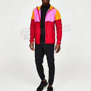 แจ็กเก็ตกันลมสำหรับผู้ชายเสื้อกันลมมีซิปมีแผงตัดกันและทนทาน - Product Image 2