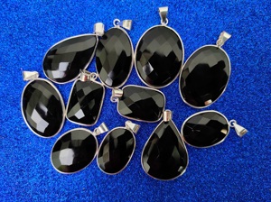 สร้อย925นิลสีดำธรรมชาติพร้อมจี้ทองเหลืองสำหรับผู้หญิงสร้อยคอชุบเงิน - Product Image 3