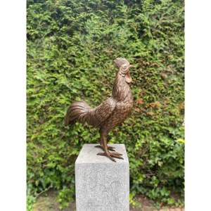 Handmade Bronze Hen Sculpture Metal Crafts <b>Garden</b> Decorative Antique Hen <b>Figurine</b> Decor Farmhouse Supplies Vintage Statue - Product Image 1