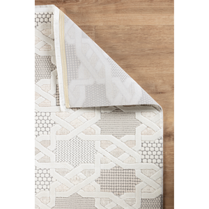 Tapis moderne Netline BY003 en crème, dépôt de tapis, polypropylène et polyester, facile à nettoyer, durable, ne perd pas ses poils, facile à nettoyer - Product Image 3