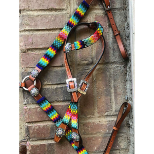 Fancy Horse Western Headstall & Breast Collar Set Cuero Ligero Personalizado Con cuentas Diseño de temporada Equipo de equitación - Product Image 4