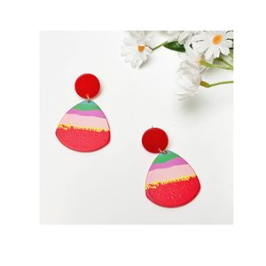 Vente en gros de boucles d'oreilles pendantes rondes en résine multicouche, bijoux en résine, qualité incroyable, design de qualité supérieure à prix raisonnable - Product Image 4