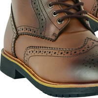 Chaussures de Moto Homme sur Mesure en Gros, Respirantes, en Cuir de Vachette Véritable Ciré, Décontractées et de Sécurité pour la Course