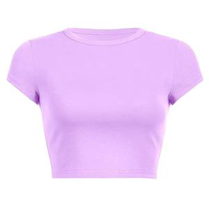 Solid Plain Crop <b>Shirts</b> for <b>Women</b> High Quality Custom 100% Cotton Breathable Summer Fashion Trendy Casual Wear <b>Women</b> Crop <b>Shirt</b> - Product Image 4
