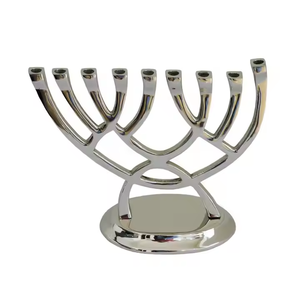 Metal Menorah <b>Candle</b> Holder Jewish Menorah <b>Candle</b> <b>Stand</b> in Silver and Gold Color Use in Light Decoration Menorah by decor impex - Product Image 4