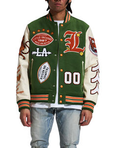 Chaqueta universitaria de talla grande con logotipo personalizado para hombre Máquina de secado rápido Parches bordados Chaquetas universitarias con logotipo para hombre personalizadas. - Product Image 3