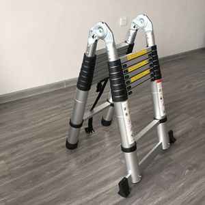 <span class=keywords><strong>Escalera</strong></span> Telescópica <span class=keywords><strong>Plegable</strong></span> <span class=keywords><strong>de</strong></span> <span class=keywords><strong>Aluminio</strong></span> Reforzado <span class=keywords><strong>de</strong></span> Doble Cara en Zigzag, Capacidad <span class=keywords><strong>de</strong></span> Carga <span class=keywords><strong>de</strong></span> 150 kg, Multifuncional Industrial - Product Image 6