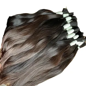 Kualitas Terbaik rambut alami-mh-kutikula mentah populer rambut lurus Vietnam selaras tanpa proses apa pun, MH rambut