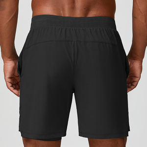 Pantalones Cortos Deportivos 2 en 1 de Secado Rápido de Alta Calidad, Cuatro Colores Sólidos, Bolsillo Lateral, Pantalones Cortos de Gimnasio Personalizados con Forro para Hombre - Product Image 2