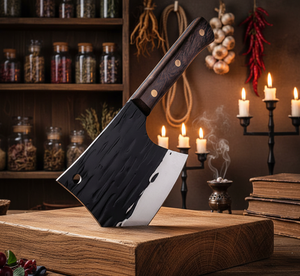 Hacha de Cocina de Acero al Carbono de Alta Resistencia, Forjada a Mano, con Hoja Gruesa de 6 Pulgadas y Mango de Madera de Palisandro de Grado Industrial - Product Image 6