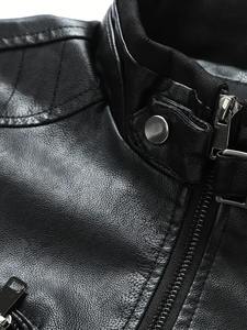 Chaqueta de motorista de piel de cordero genuina para hombre, chaqueta de cuero ligera informal, chaquetas artesanales de cuero - Product Image 4