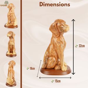 Sculpture de chien en bois d'olivier Art Déco sculptée à la main, 32 cm, figurine artisanale, décoration d'intérieur, collection exclusive de Bethléem - Product Image 5