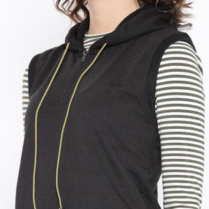 2025 camisetas sin mangas de algodón para mujer sin mangas gimnasio entrenamiento Casual Sudadera con capucha con cordón largo Jersey Material cuello con capucha - Product Image 6