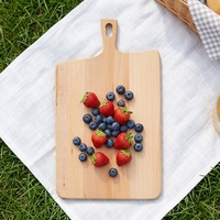 Tabla de Cortar de Madera de Haya Natural en Forma de Paleta con Asa para Servir Pan, Queso, Pizza y Decoración de Restaurantes