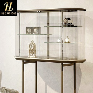 Hochwertige Italian Design Mechanical <strong>Wine</strong> Cabinet in Extra Clear Glass Stainless Steel Gear <strong>Display</strong> <strong>Case</strong> Decorative Cabinet - Product Image 1