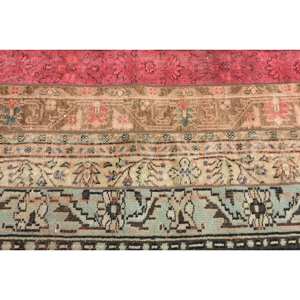 Tapis Kilim classique rouge vert 2.4 X 7.3ft grande surface tapis Rectangle en laine turque support en Latex 10mm épaisseur abstraite pour couloir - Product Image 5