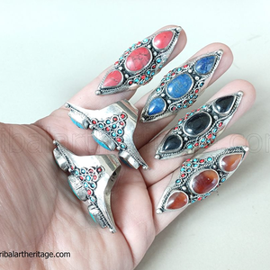 Hot Trending Kuchi <b>Rings</b> Handmade Colorful German Silver <b>Statement</b> Jewelry for Women - Product Image 2